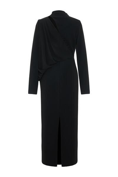 KAMEYA SIRT DETAYLI VOLANLI ELBİSE 26W40888