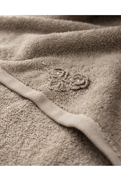 Madame Coco Rosabell 100% Cotton Crochet Face Towel - Beige - 50X70 cm