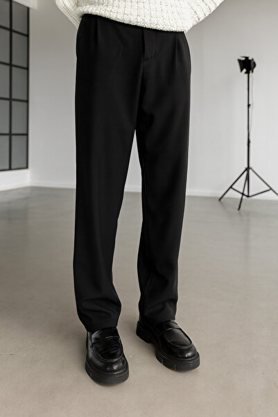 ElitWear Erkek Baggy Pileli Rahat Kesim Bol Kalıp Pantolon