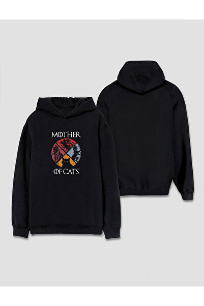 Darkia هوديي مطبوع عليه تصميم Mother Of Cats Kedi Annesi Thrones مطبوع