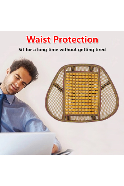 Generic Lumbar Back Support Cushion with Massage Beads for Car, Office, and H...