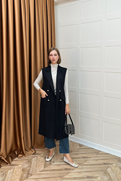 Stilife Cerry Довгий жилет Чорний