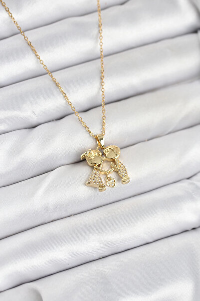 Epilons سلسلة من الفولاذ 316L بلون ذهبي للرجال والفتيات، قلادة نسائية