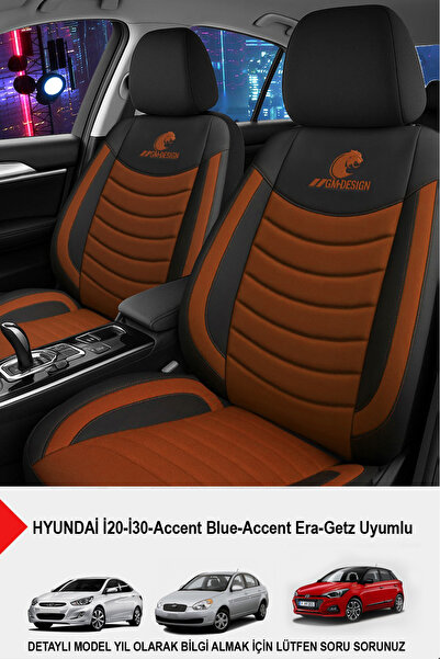 GM-DESIGN Panther Series Linen Fabric Car Seat Cover (Hyundai I20-I30-Accent-Blue-Era-Getz Compatible)