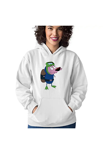 OEM Women's Hoodie Courage the Cowardly Dog Drawings Diver