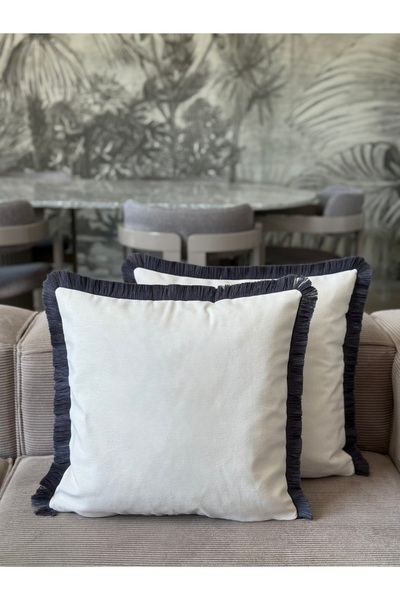 Skhome غطاء وسادة مزخرف حديث بحواف مزركشة قطعة واحدة 43×43