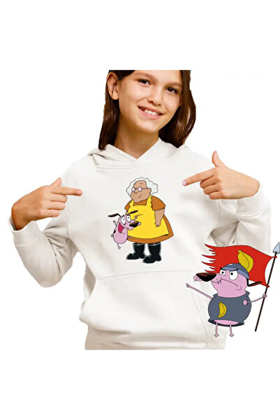 OEM Kids Girls Sweatshirt Courage the Cowardly Dog Grandma Beagle Puppy