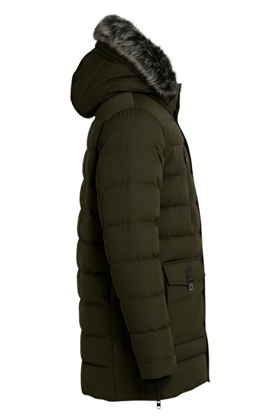 SİVAİST Men's Green Men's Outdoor Waterproof Hooded Winter Coat – Wind and Rain Resistant Coat&Coat