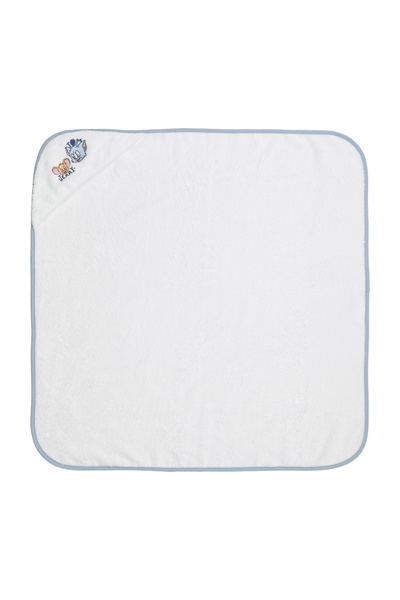 Özdilek Tom & Jerry Licensed Embroidered Bamboo Newborn Baby Cloak 80X80 cm Blue