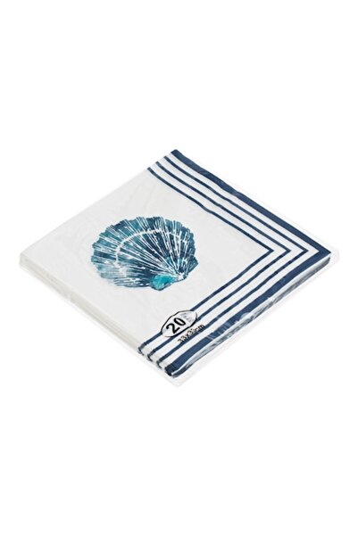 OEM Șervețele de masă albastre cu 2 straturi, model scoică, 33x33 cm, pachet ...