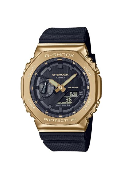G-SHOCK Metal Covered Octagonal Black Resin Band Watch GM-2100G-1A9