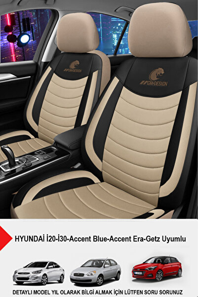 GM-DESIGN Panther Series Linen Fabric Car Seat Cover (Hyundai I20-I30-Accent-Blue-Era-Getz Compatible)