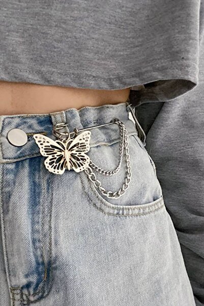 TakıConcept Kelebek Detaylı Broş Aksesuar Vücut Aksesuarı Pantolon Charm