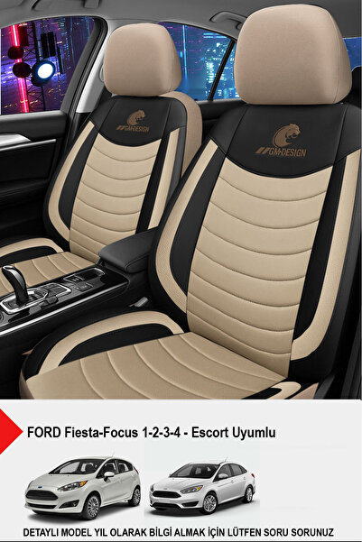 GM-DESIGN Panther Series Linen Fabric Car Seat Cover (Ford Focus-Fiesta-Escort Compatible)