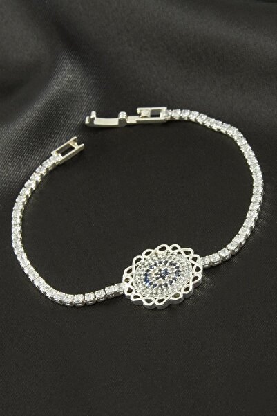 Marsilyan Flower Zircon Stone Children's Bracelet 16 cm Ilkel-Bjt940