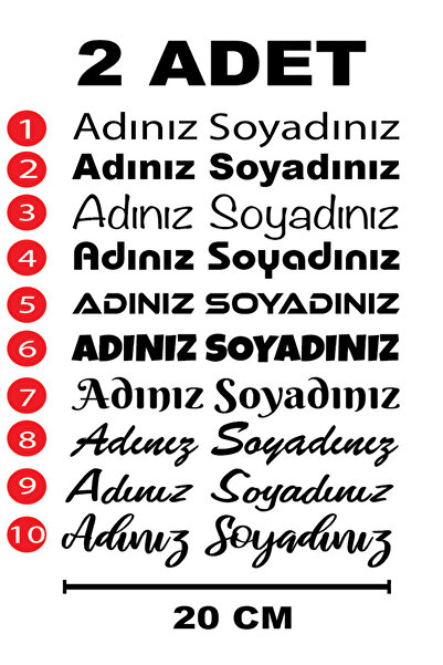 Yalıgraf Reklam Tabela Ad Soyad Sticker - İsim Sticker - İsim Soyisim Sticker...