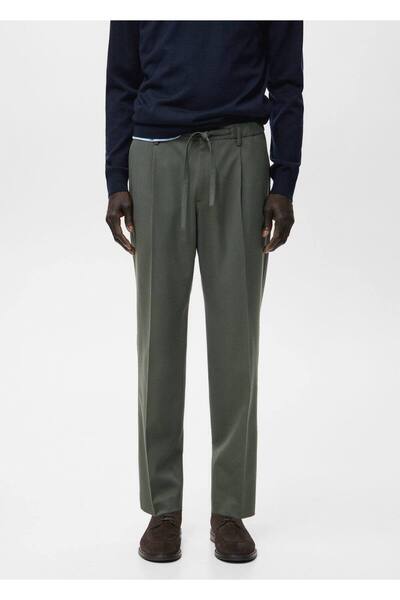 MANGO Man Regular kesim ipli pileli pantolon