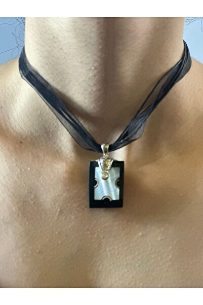 Gönülden Tasarım Stone Zircon Ribbon Women's Necklace 16 cm