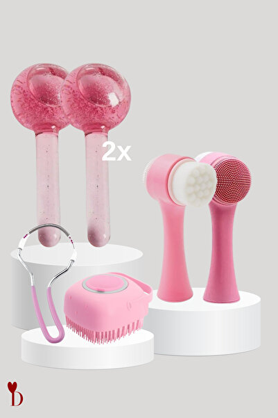 Dami Beauty 4'ü 1 Arada Premium Güzellik ve Bakım Seti: Buz Küresi, Yüz Temizleme, Tüy Alma ve Silikon Duş Lifi