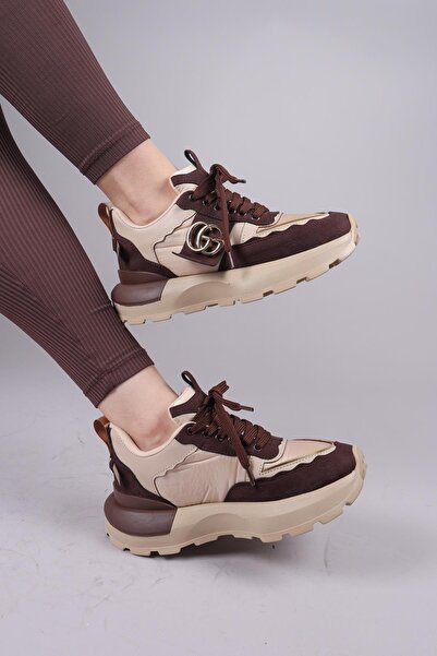 Birikon Reps Buckle Suede Parachute Paneled Sneakers Brown