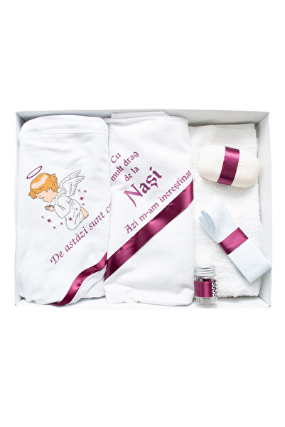 OEM Personalized 6-piece Baptism Set with Printed Text "Today I Was Christened" - Maroon