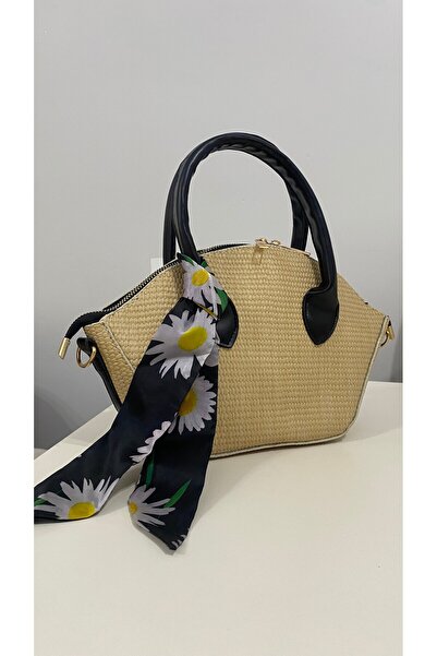 Ergün Stylish Women's Straw-Looking Scarf Hand and Shoulder Bag / Shoulder Bag