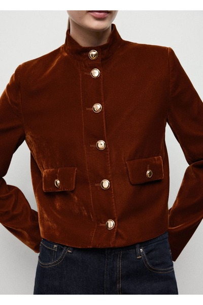 MANGO Woman Düğmeli kadife ceket