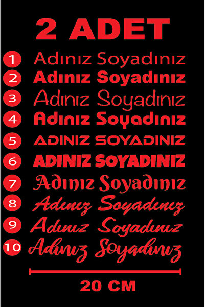 Yalıgraf Reklam Tabela Ad Soyad Sticker - İsim Sticker - İsim Soyisim Sticker...