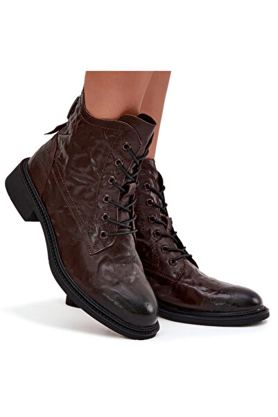 Artiker Botine pentru femei din piele naturală încălzite 57C1005 ciocolată 36