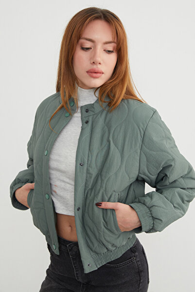 Fulla Moda Su Yolu Kapitone Hakim Yaka Bomber Mont