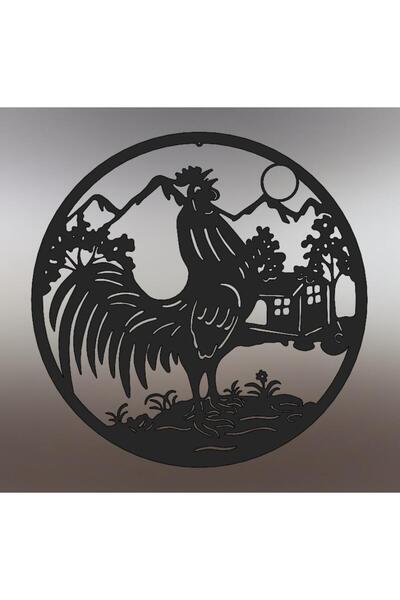buz Metal wall decoration, rooster design, 50 cm, black