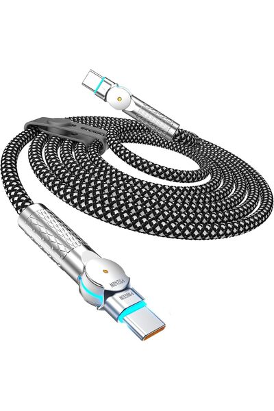 NALACAL كابل شحن سريع مضفر دوار بزاوية 180 درجة، بطول 10 أقدام، من USB-C إلى ...