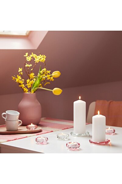 IKEA Candle Dish, Clear Glass, 11cm