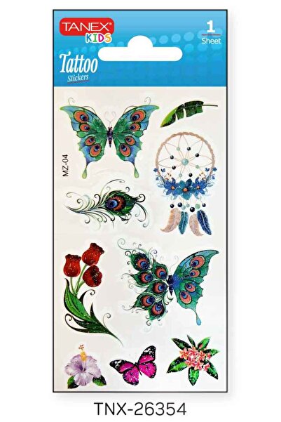 Tanex 7X12Mm Bird-Butterfly Glitter Tatoo Tnx-26354