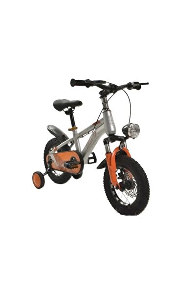Rally 16 Inch Kids Bike with Detachable Training Wheels & Headlight - Silver