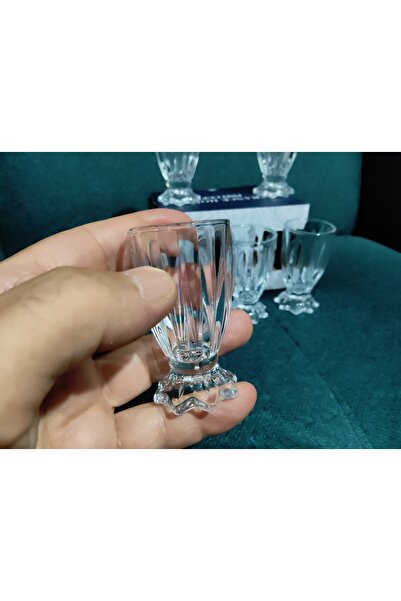 ORTAKÖY CENNETİ 6 Pieces of High-Quality Shot Glasses or Fish Glasses, 30 Cc, 7 cm Height, 4 cm Mouth Width, High-Quality Crystal.