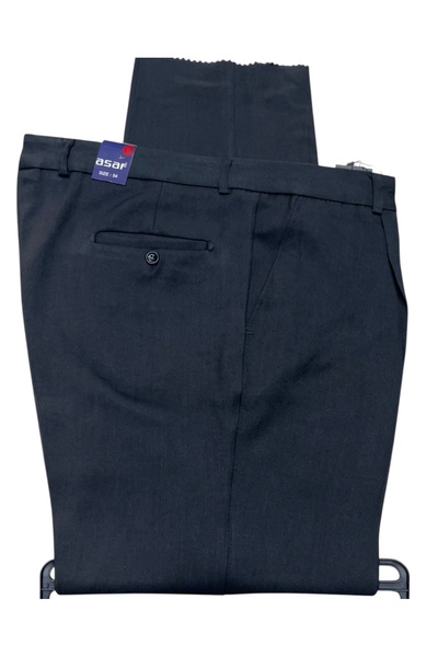 asaf MEVSİMLİK KOYU FÜME BÜYÜK BEDEN (54.56.58.60) RAHAT KALIP ,GENİŞ PAÇA ,PİLELİ BABA KUMAŞ PANTOLON