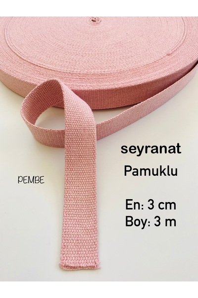 seyranat Roze boja 3 metra širine 3 cm Pamuk komada Novčanik - Torba traka, r...