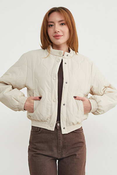 Fulla Moda Su Yolu Kapitone Hakim Yaka Bomber Mont