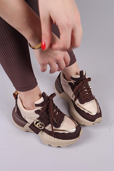 Birikon Reps Buckle Suede Parachute Paneled Sneakers Brown
