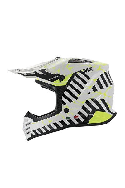 Sway Alert Full Face Tam Korumalı Kask (51-52cm) Beyaz - Sarı