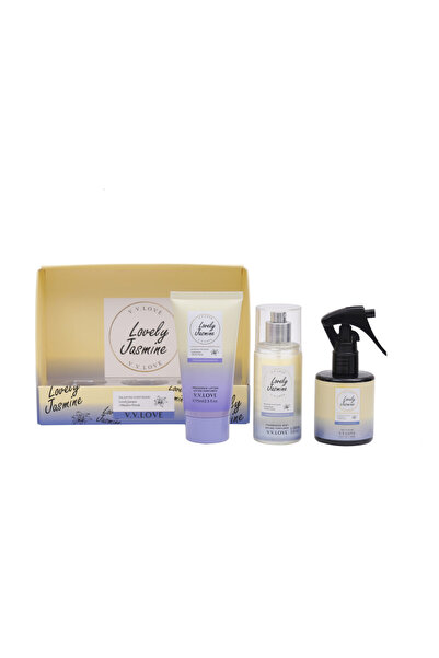 V.V LOVE V.V. Love Lovely Jasmine set (body lotion 75 ml + body mist 90 ml + hair perfume 100 ml) VL911-11