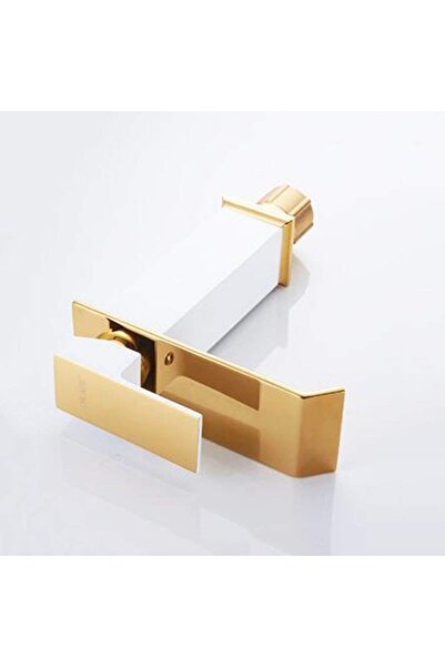 OEM Baterie Chiuveta Baie, Tip Cascada, Monocomanda, Racorduri incluse, Otel Inoxidabil, alb-auriu