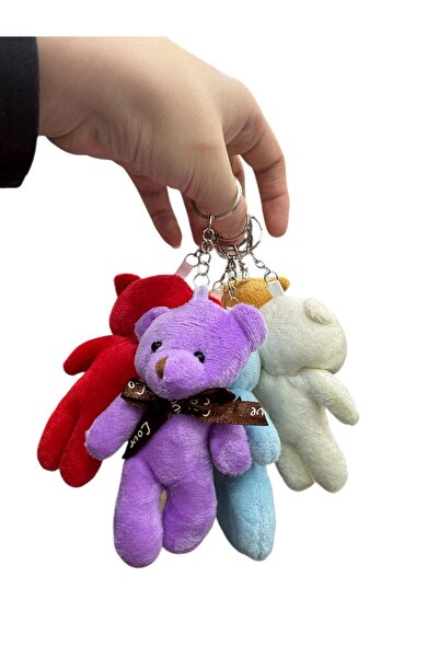 Butik Center Cute Plush Teddy Bear Keychain – Wedding and Gift Ornament (Mixed Colors)