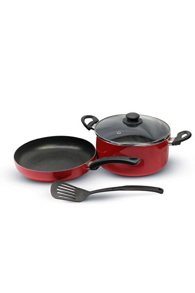 Generic DELCASA Delcasa 4 Piece Nonstick Cookware Set DC2899 24 cm casserole with lid, a 26 cm frypan, and