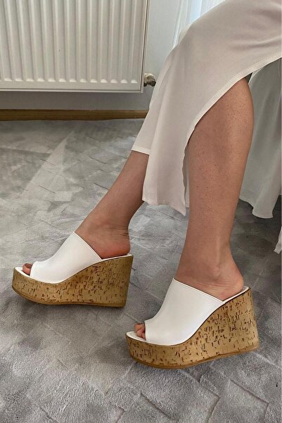 asmi shoes Жіночі лімузини з білою підкладкою та грибною підошвою 10 см, білі