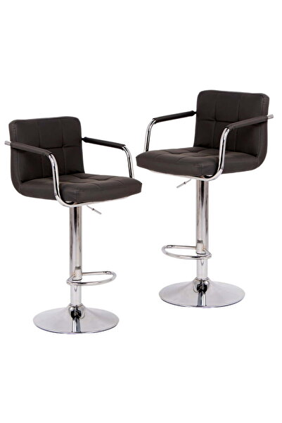 buz Set de 2 scaune de bar reglabile, înălțime 64-84 cm, 116 x 43 cm, negru