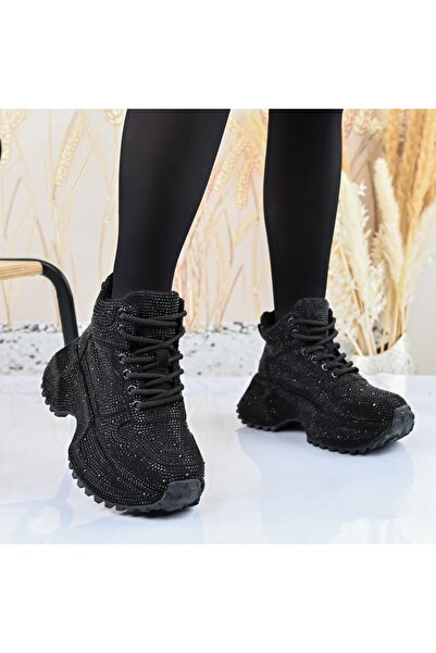 Tmall Pantofi sport pentru femei, cu interior moale, D1460, negri