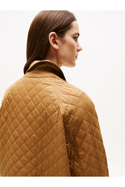 Tommy Hilfiger PADDED NYLON REG QUILTED COAT Kadın Kahverengi Parka - WW0WW46448