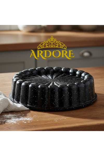 Ardore Granit Döküm 26cm Tart Kalıbı Siyah Dilimli Turta Kalıbı Kek Kalıbı